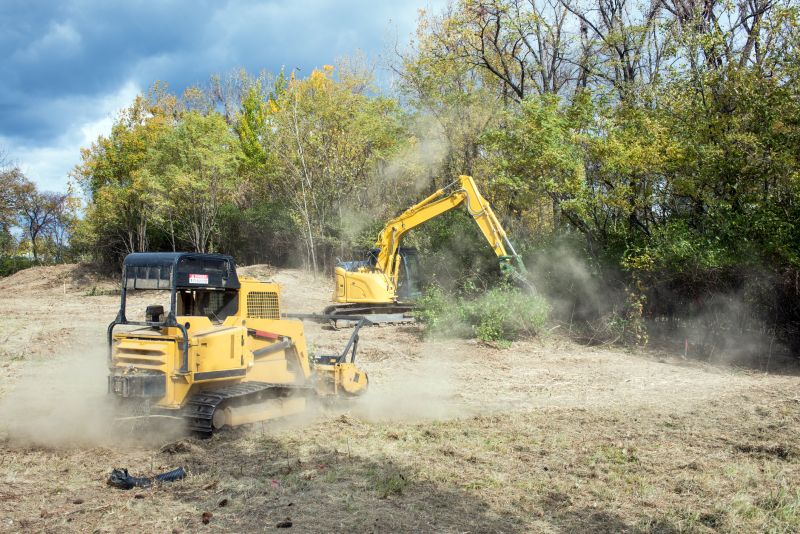 Land Clearing Team Operating Machinery